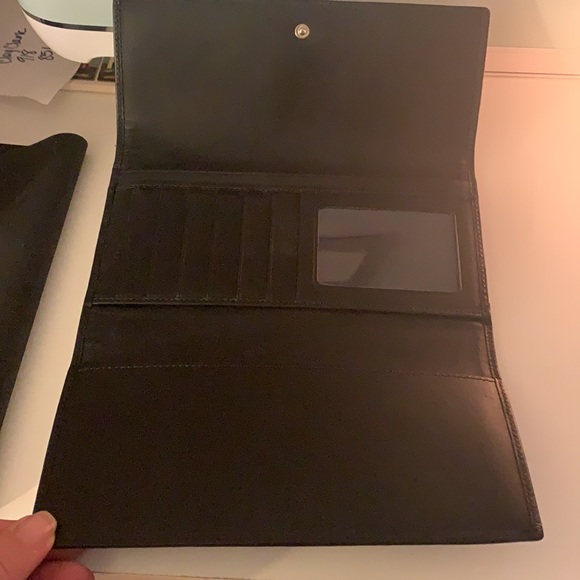 Black Signature Coach Checkbook Wallet - Picture 3 of 7